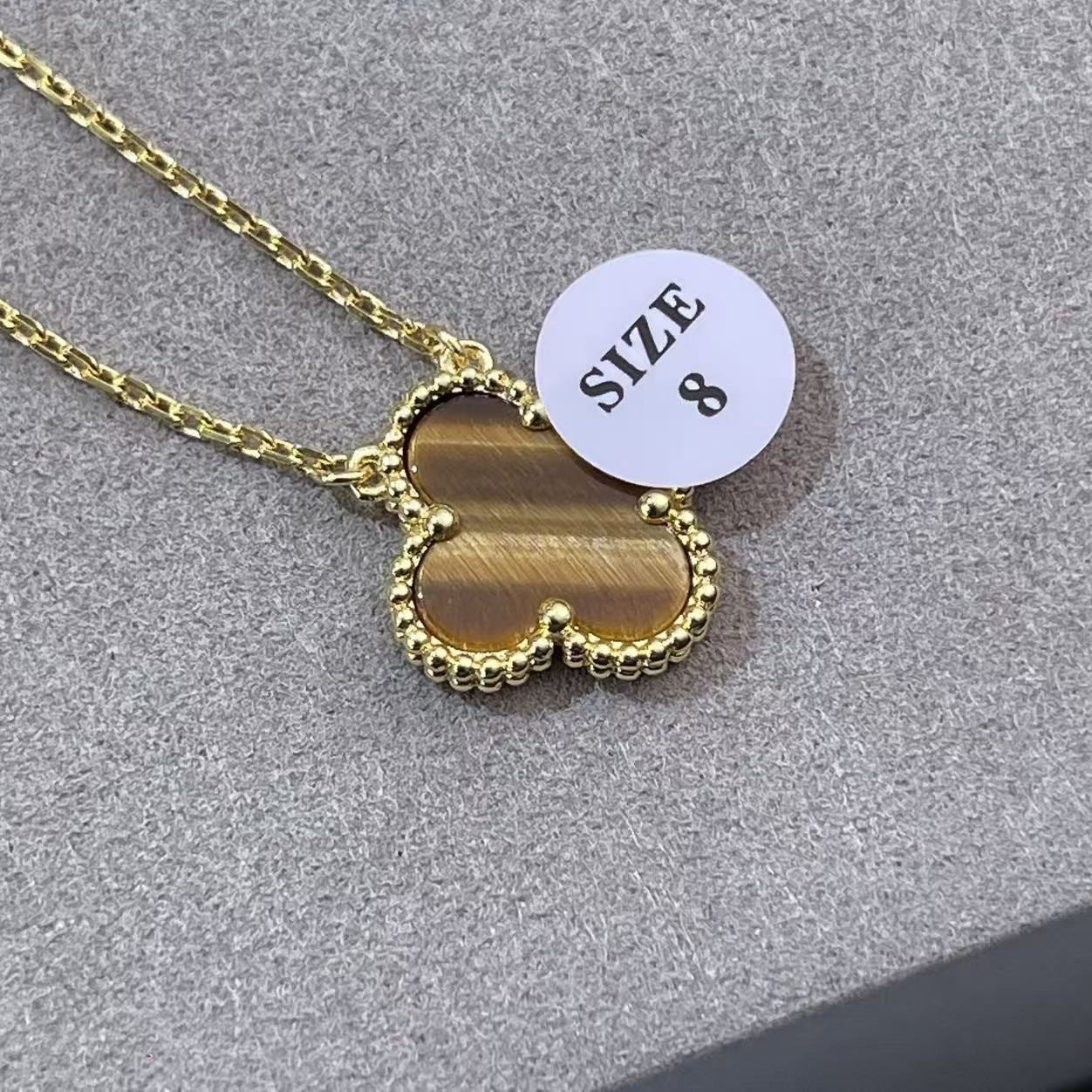 High Version V Gold Clover Thick Plated Clavicle Chain Necklaces