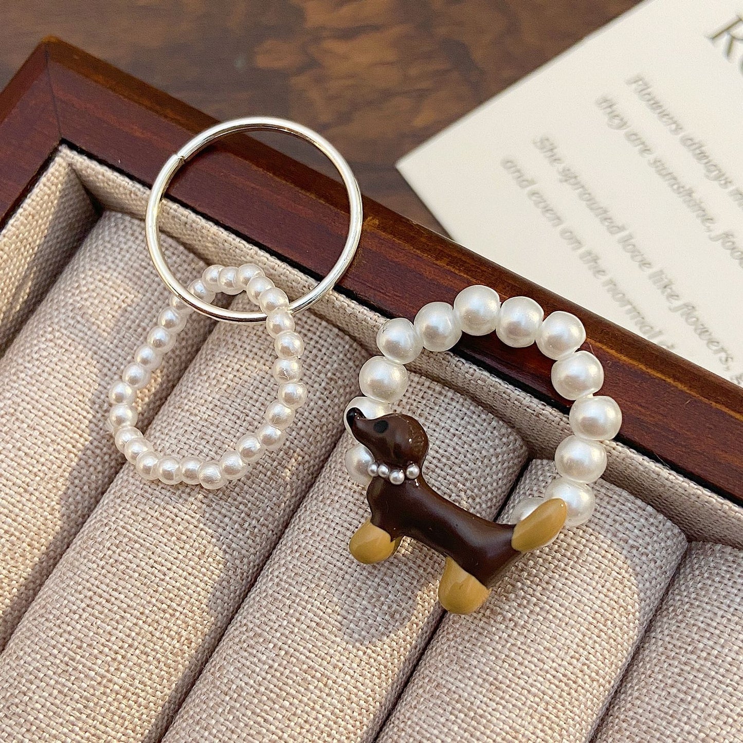 Niche Puppy Female Cute Personality Animal Sausage Ring