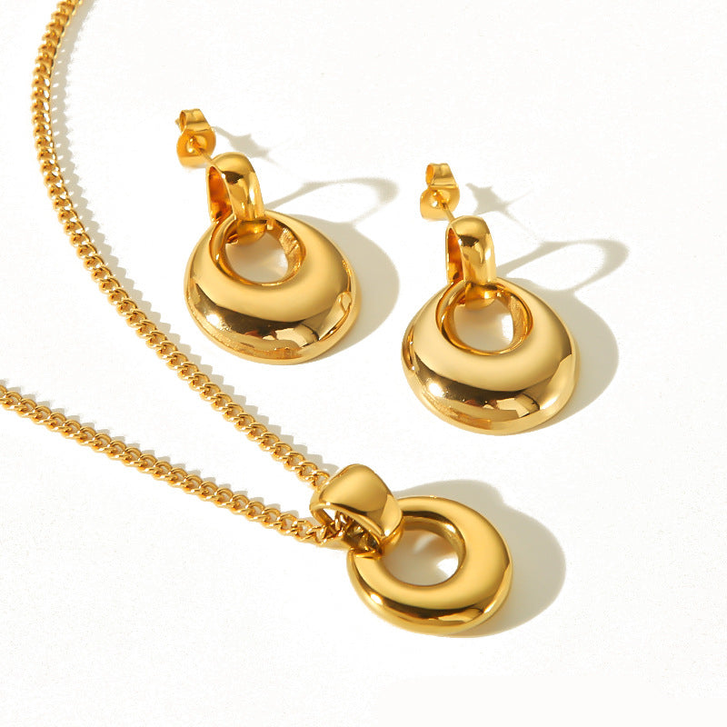 Women's Niche Design Gold Stainless Steel Earrings