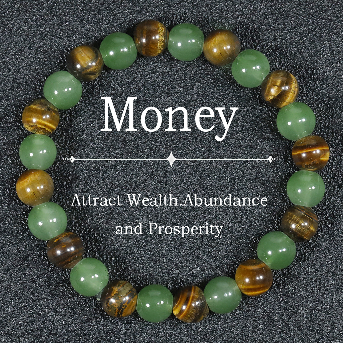 Tigereye Natural Stone Beaded Crystal Unisex Bracelet