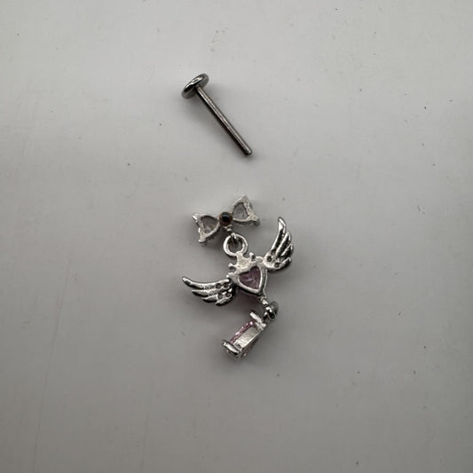 Flash Inner Teeth Titanium Steel Ear Bone Stud Earrings
