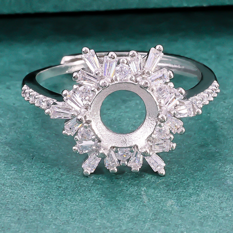Inlaid Round Zircon Chinese Diamond Natural Rings