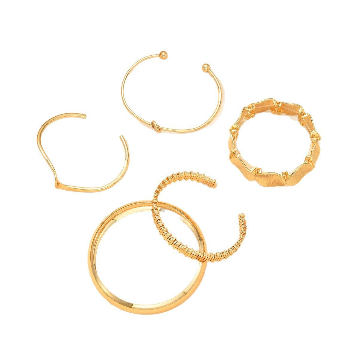 Leaves Glossy Irregular With Personality Stripes Bracelets