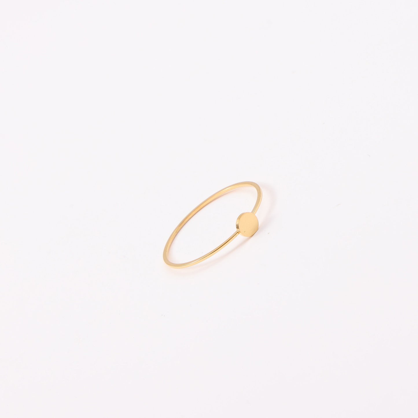 Small Round Slice Very Thin Shiny Titanium Steel Gold Bracelet