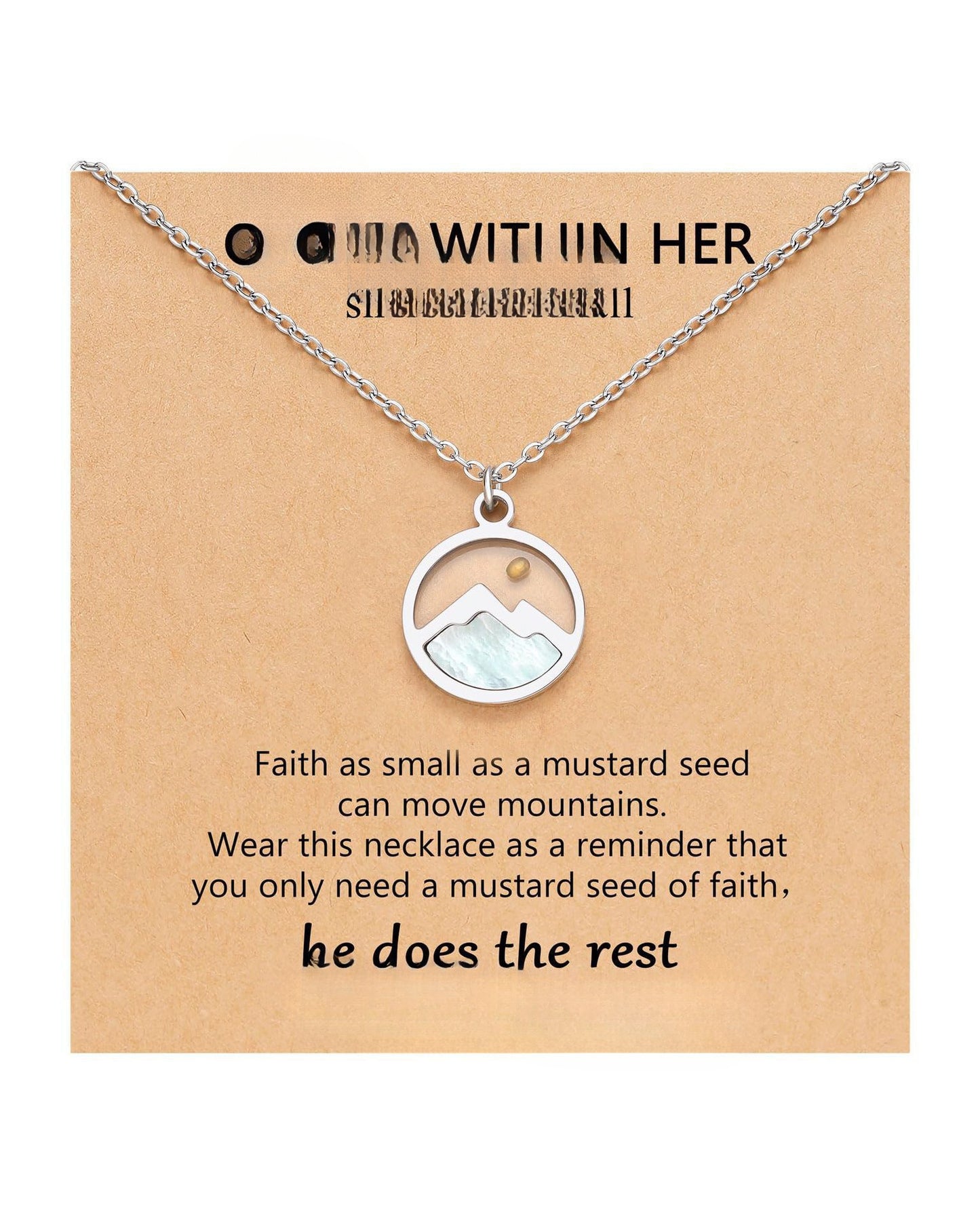 Women's & Men's Fashion Cabbage Seed Oval Stainless Steel Necklace