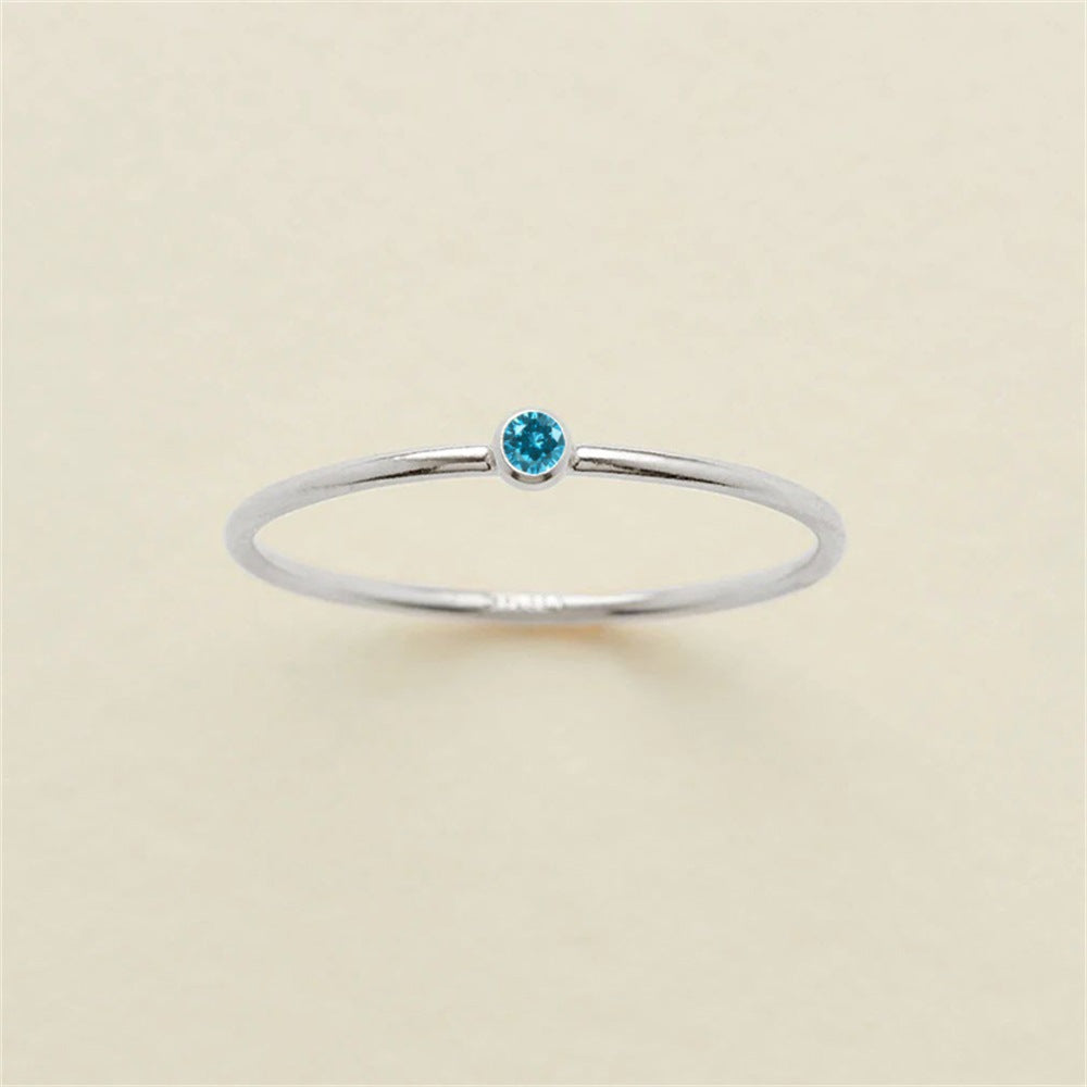 Women's Stainless Steel Simple Niche Zircon Rings