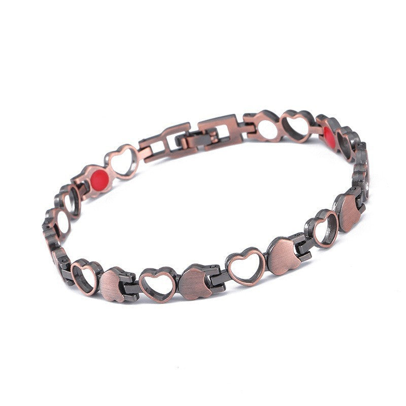 Men's Metal Bronze Magnet Retro Wide Row Bracelets