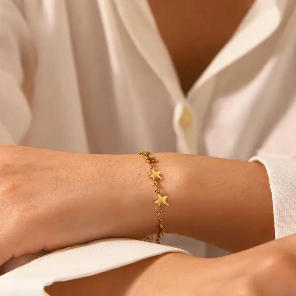 Stainless Steel Design White Sweet Extendable Adjustable Bracelet