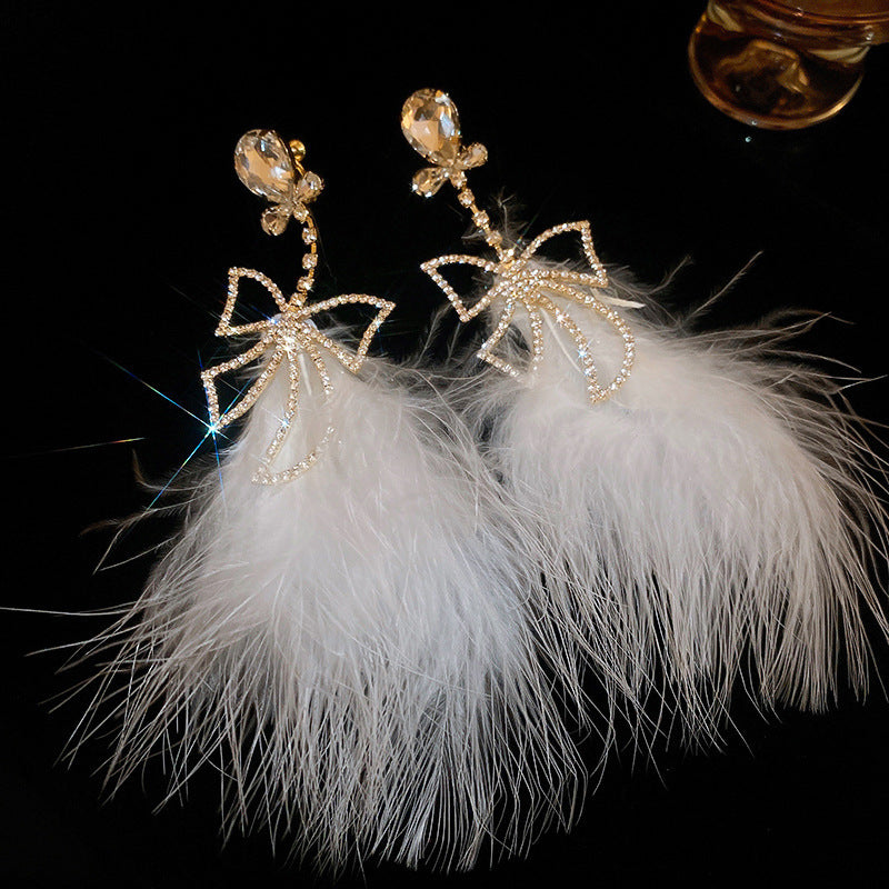 Cheese Pleated Fashionable Casual Style Ear Hook Earrings