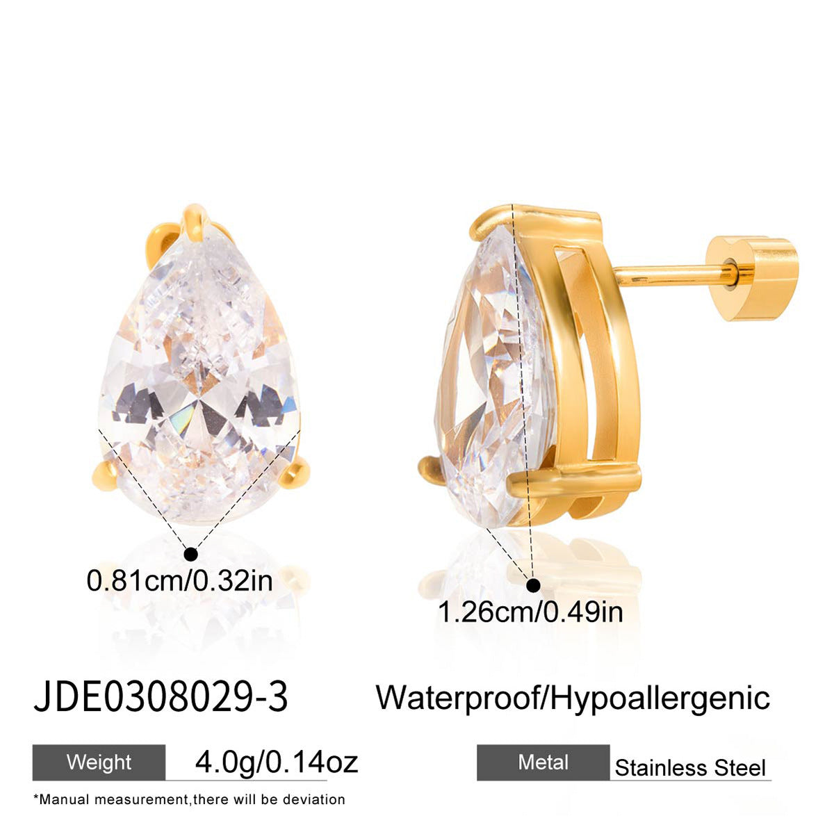 Ding Stainless Steel Zircon Light Luxury High-grade Sense Titanium Niche Earrings