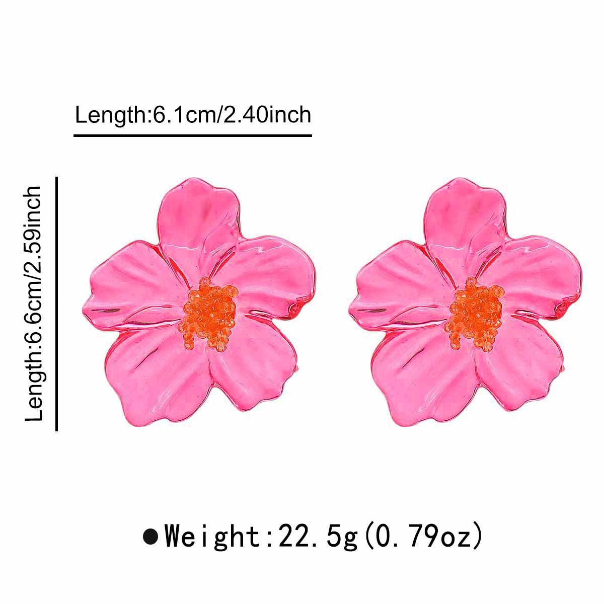 Women's Vacation Style Enamel Color Flower Pearl Light Luxury High-grade Earrings