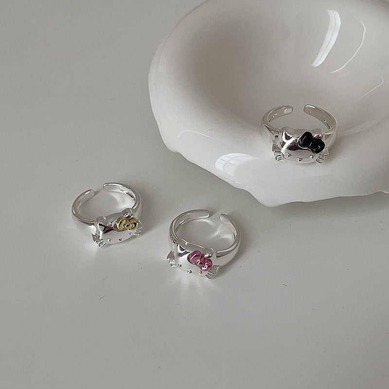Women's Cat Metal Open For Niche Design Rings