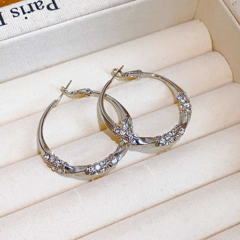 Sier Needle Exaggerated Round Simple Fashion Personalized Cold Style Ear Bracelets