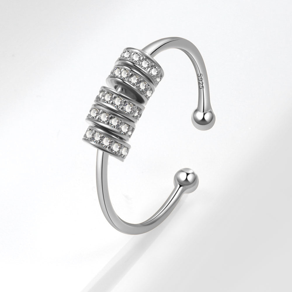 Hot Color Rotating Beads Decompression Female Open Rings