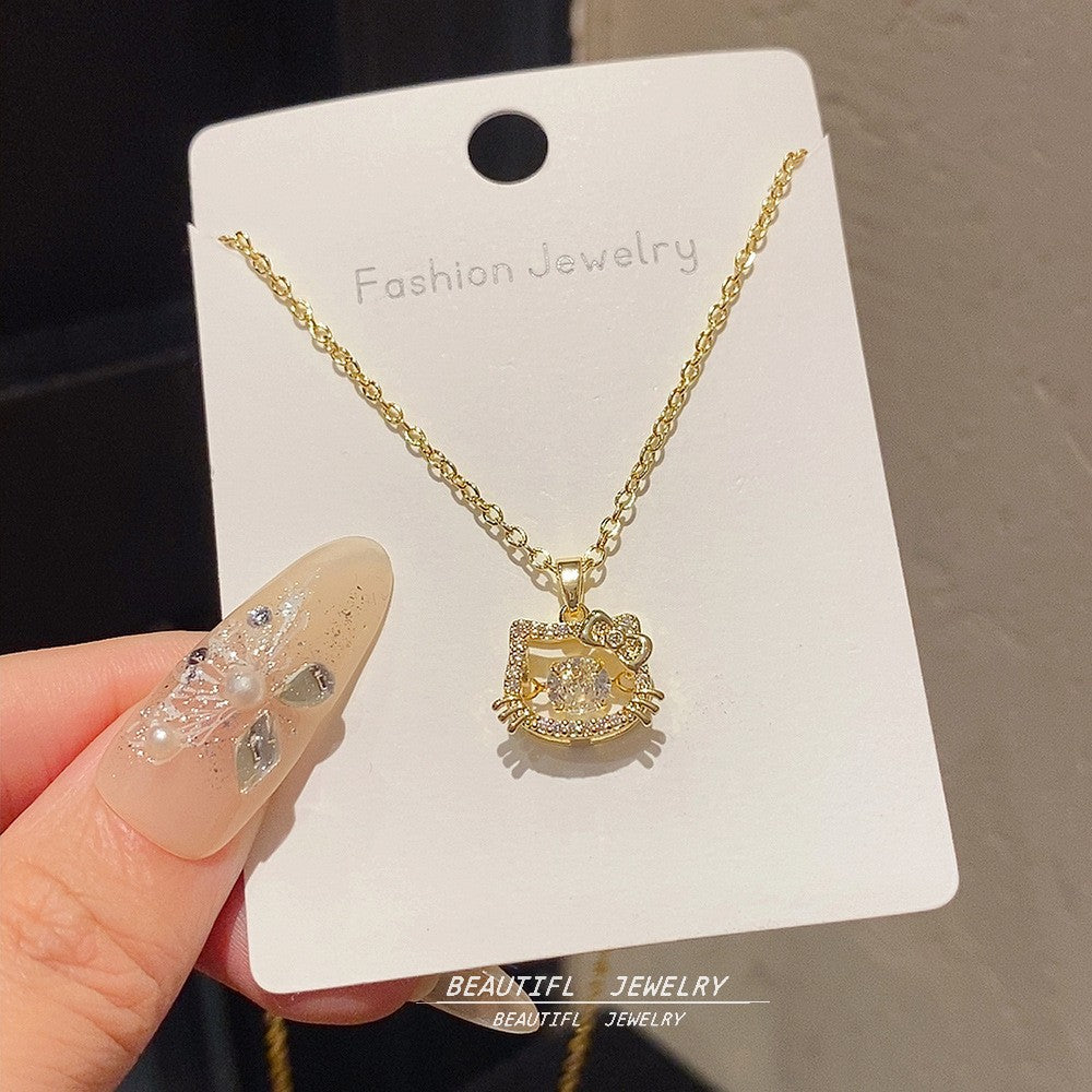 Women's Minority Simple Fashionable Elegant Zircon Clavicle Chain Titanium Steel Accessory Necklace