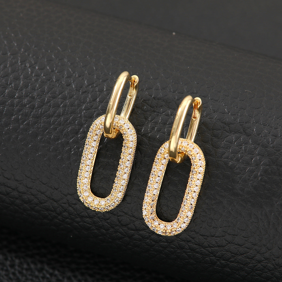 Affordable Luxury Fashion Clip Female Gold Zircon Rings
