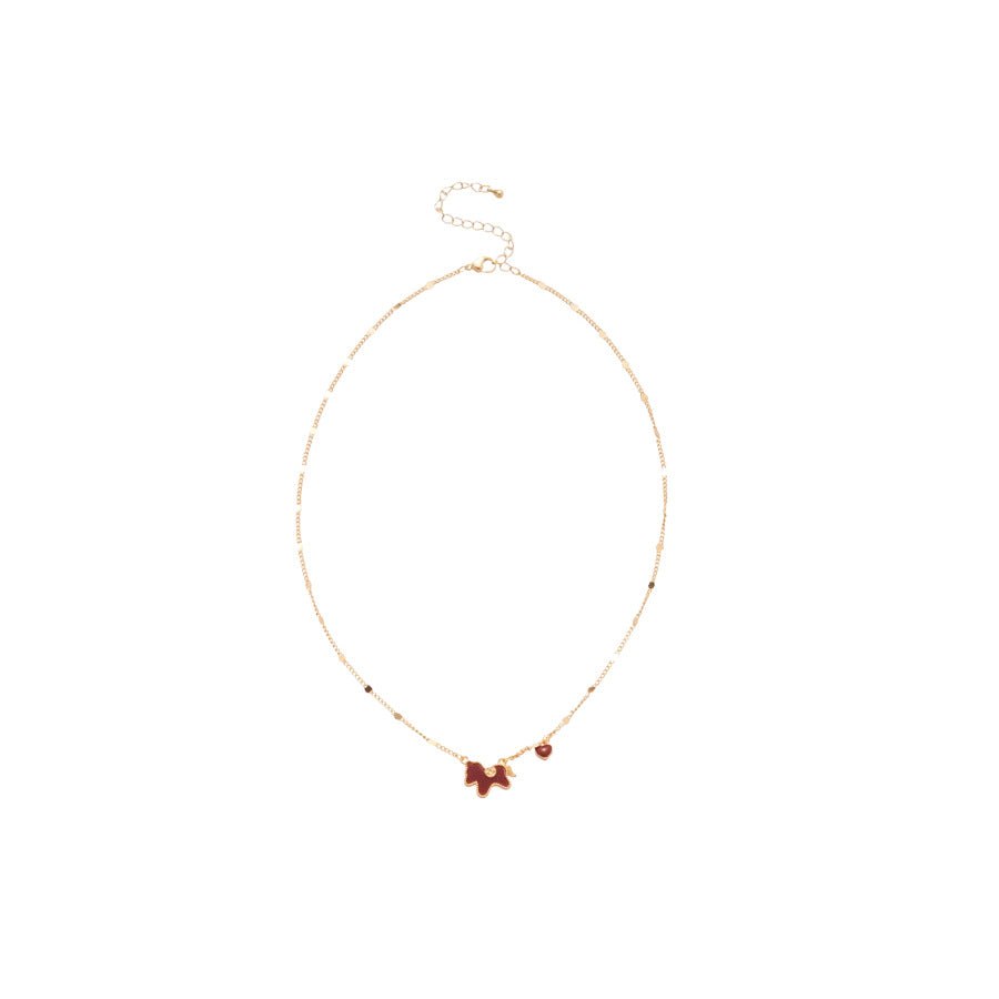 Oil Metal Pony Chinese Style Light Luxury Minority Clavicle Chain Necklace