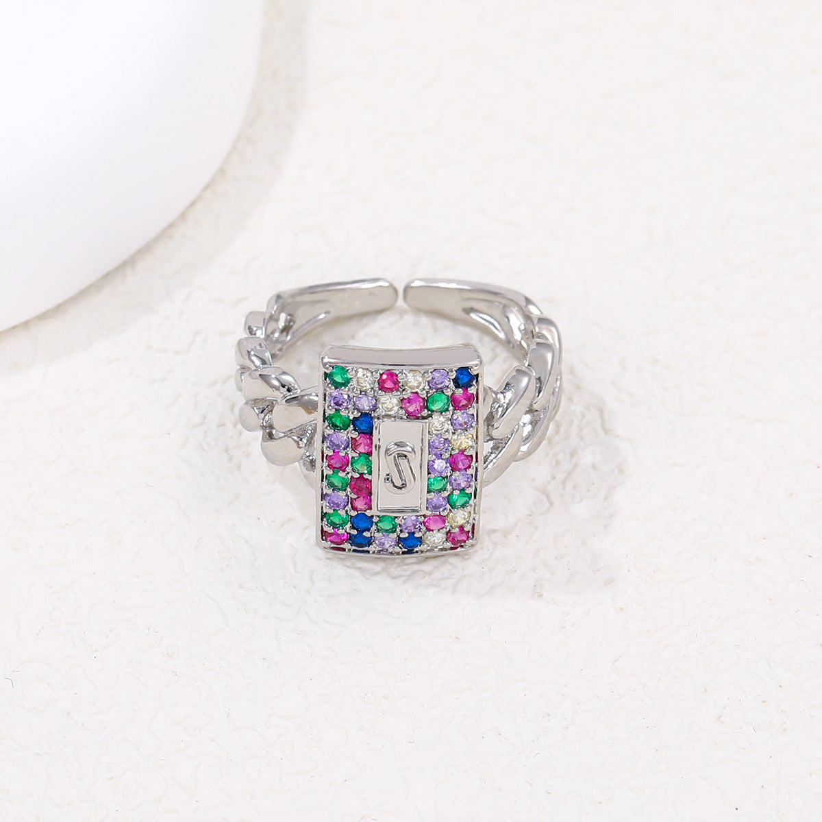 Women's Affordable Luxury Fashion Copper Inlaid Zircon Ring
