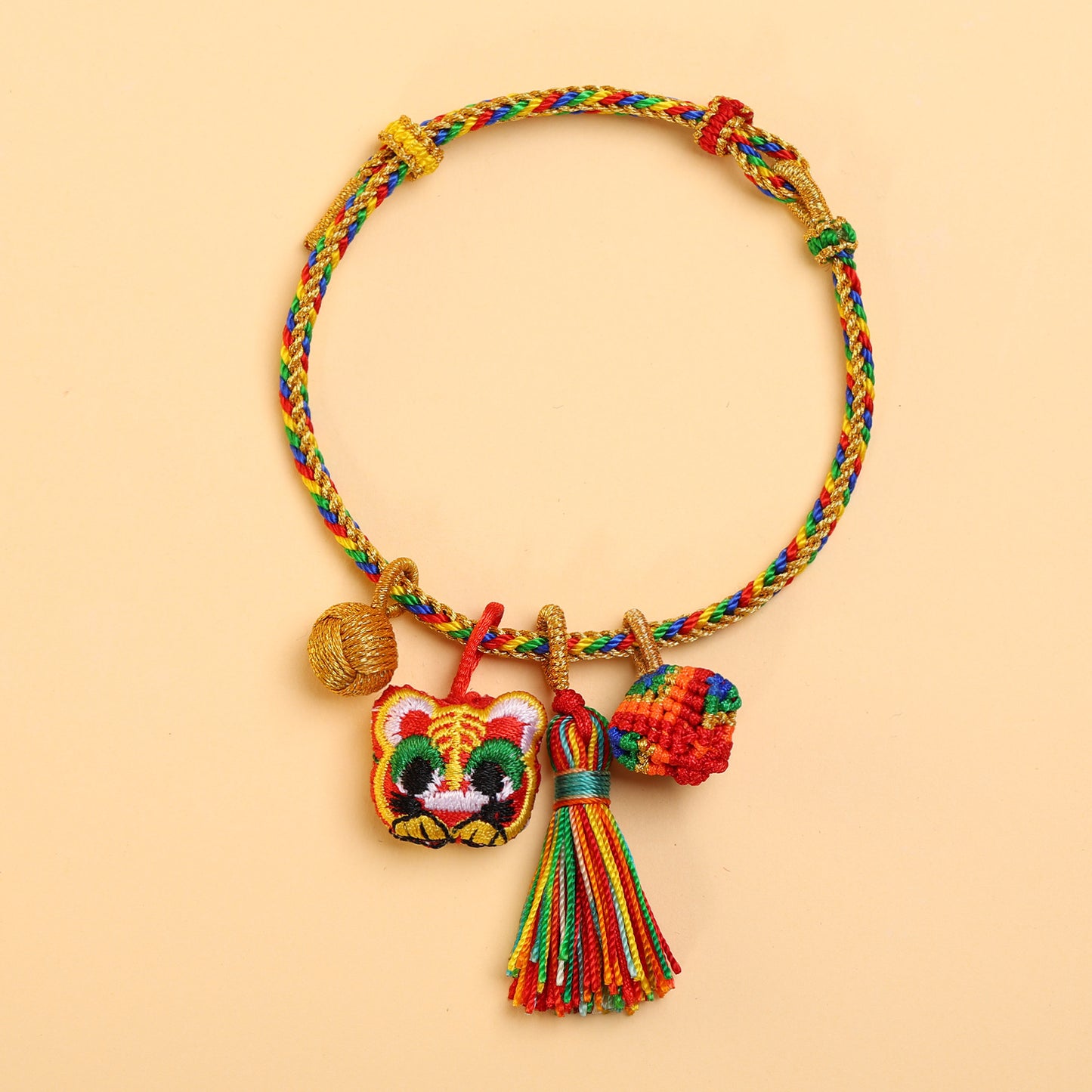 Dragon Boat Festival Colorful Rope Small Red Hand-woven Tiger Head Bracelet