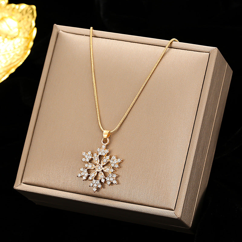 Ornament Temperament Snowflake Ear Christmas Jewelry Necklaces