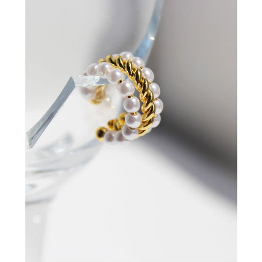 Shaped Pearl Ear Bone Clip Elegant Stud Earrings