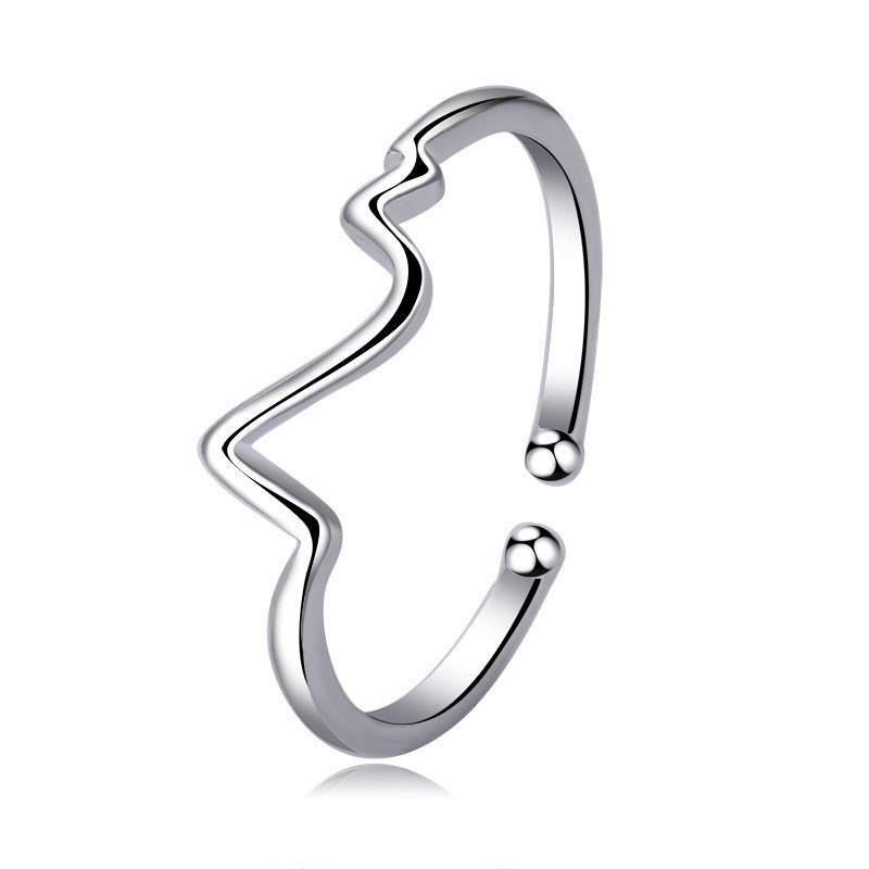 Women's & Men's Punk Heavy Wide Face Abstract Art Open Distressed Street Tide Ring