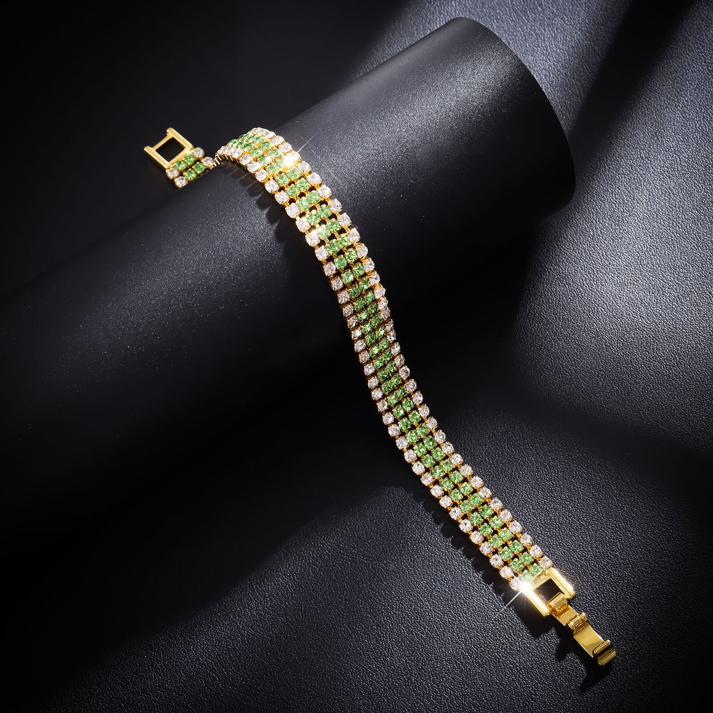 Women's Luxury Roman Crystal Gold Simple Full Diamond Bracelets