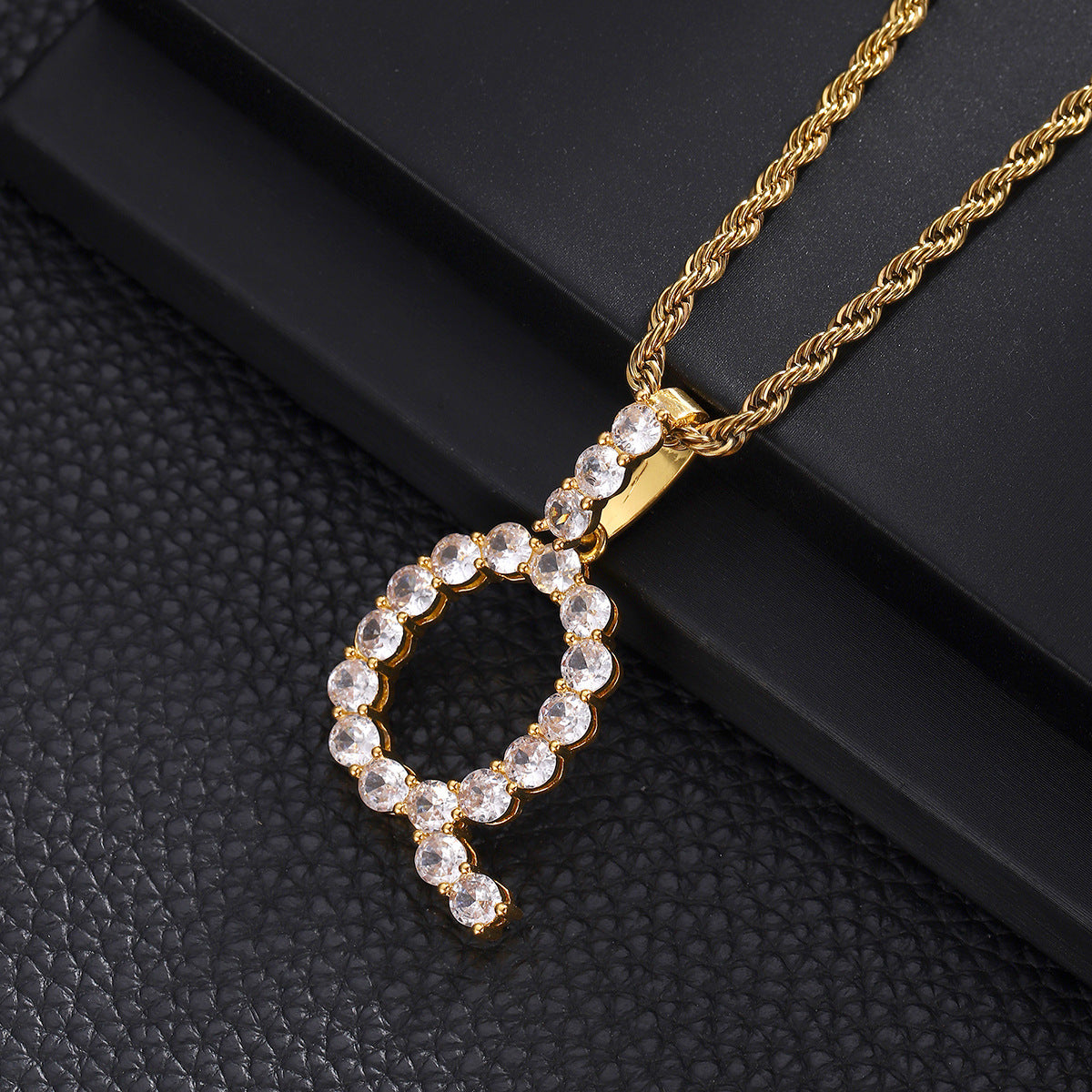 Women's & Men's English Letters Copper Inlaid With Zircon Pendants