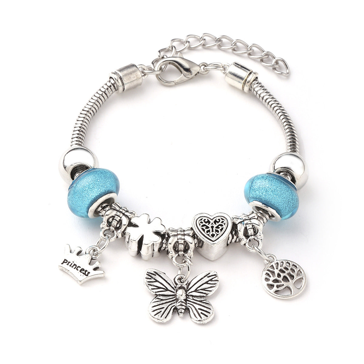 Glass Bead Small Elephant Lucky Tree Retro Transparent Bracelet