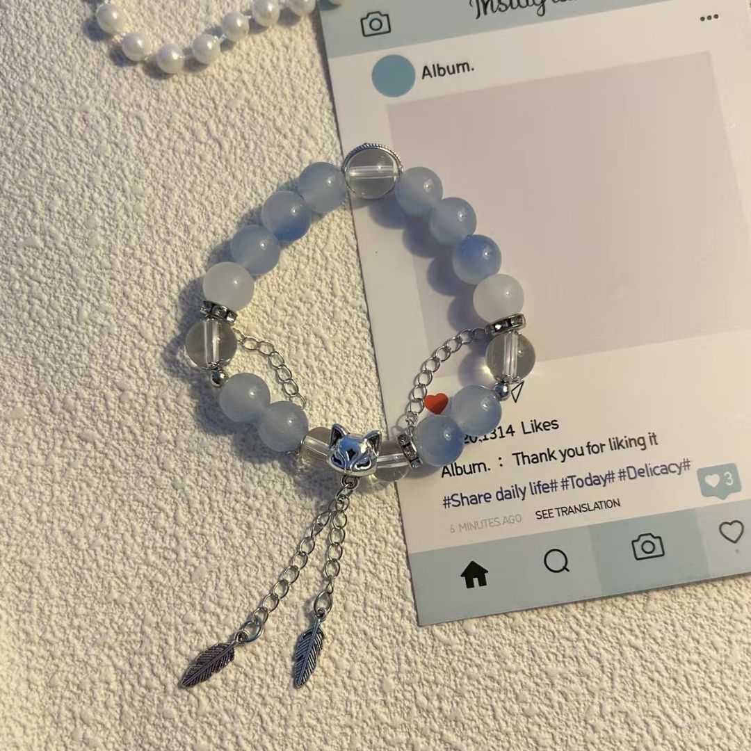 Blues Frost Gradient Blue Snowflake Mermaid Temperament For Boyfriend Bracelet