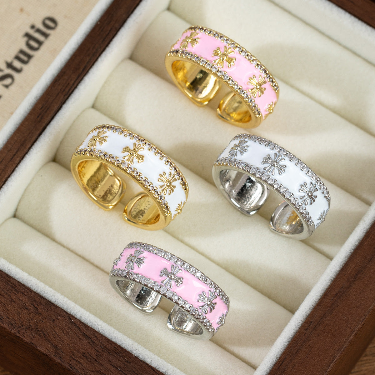 Women's Cross Light Luxury High-grade Sense Twin Index Finger Beautiful Ring