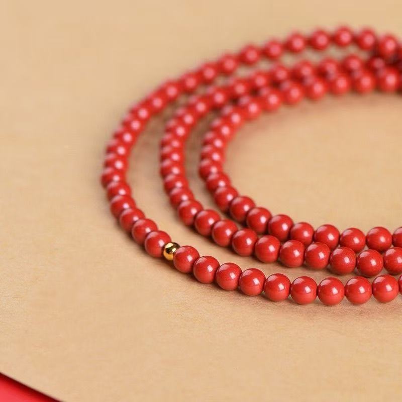 Women's Ore Cinnabar Purple Gold Sand Red Single Circle Three Bracelet