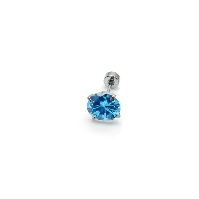 Alloy Grade Zircon Ear Flat Bottom Bone Pin Stud Earrings