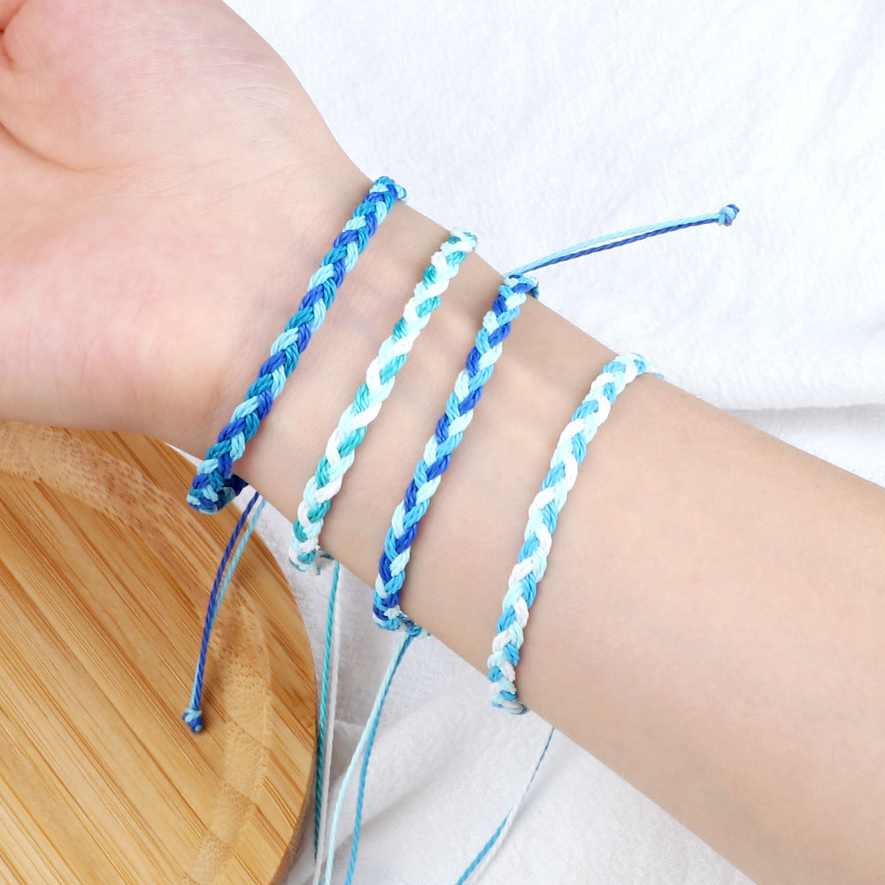 Creative Twist Weave Taiwanese Wax Handmade Hand Unisex Twin Bracelet