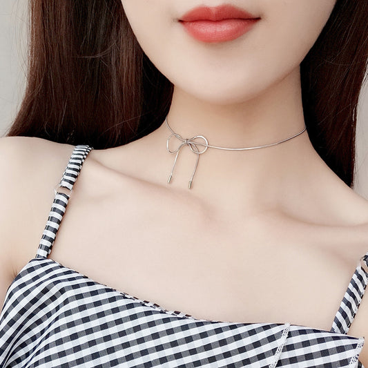 Light Luxury Niche Design Bow Female Necklaces