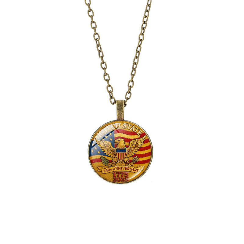 Popular Weekly Commemorative Liberty Bell National Flag Totem Necklaces