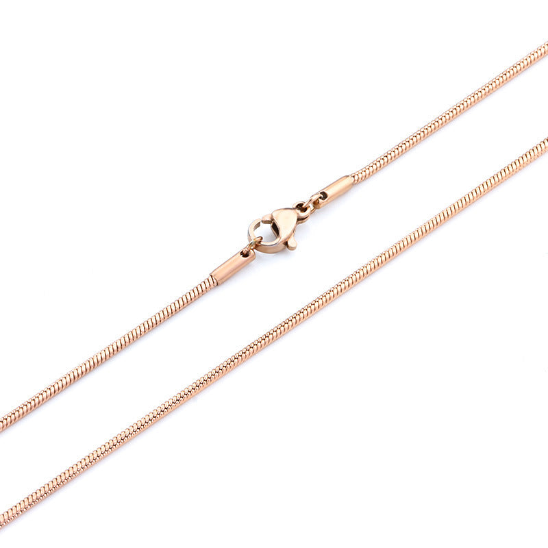 Women's & Men's Stainless Steel Snake Bone Welding Mouth Personality Trendy Items Basic Necklace