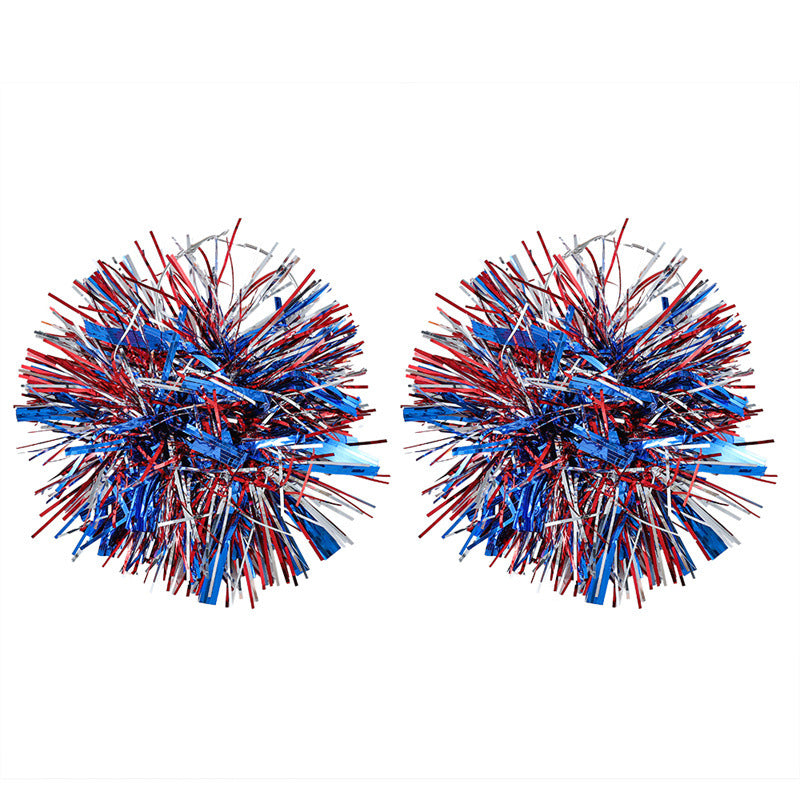 Red White Blue Bright Silk Exaggerated Personalized Holiday Atmosphere Earrings