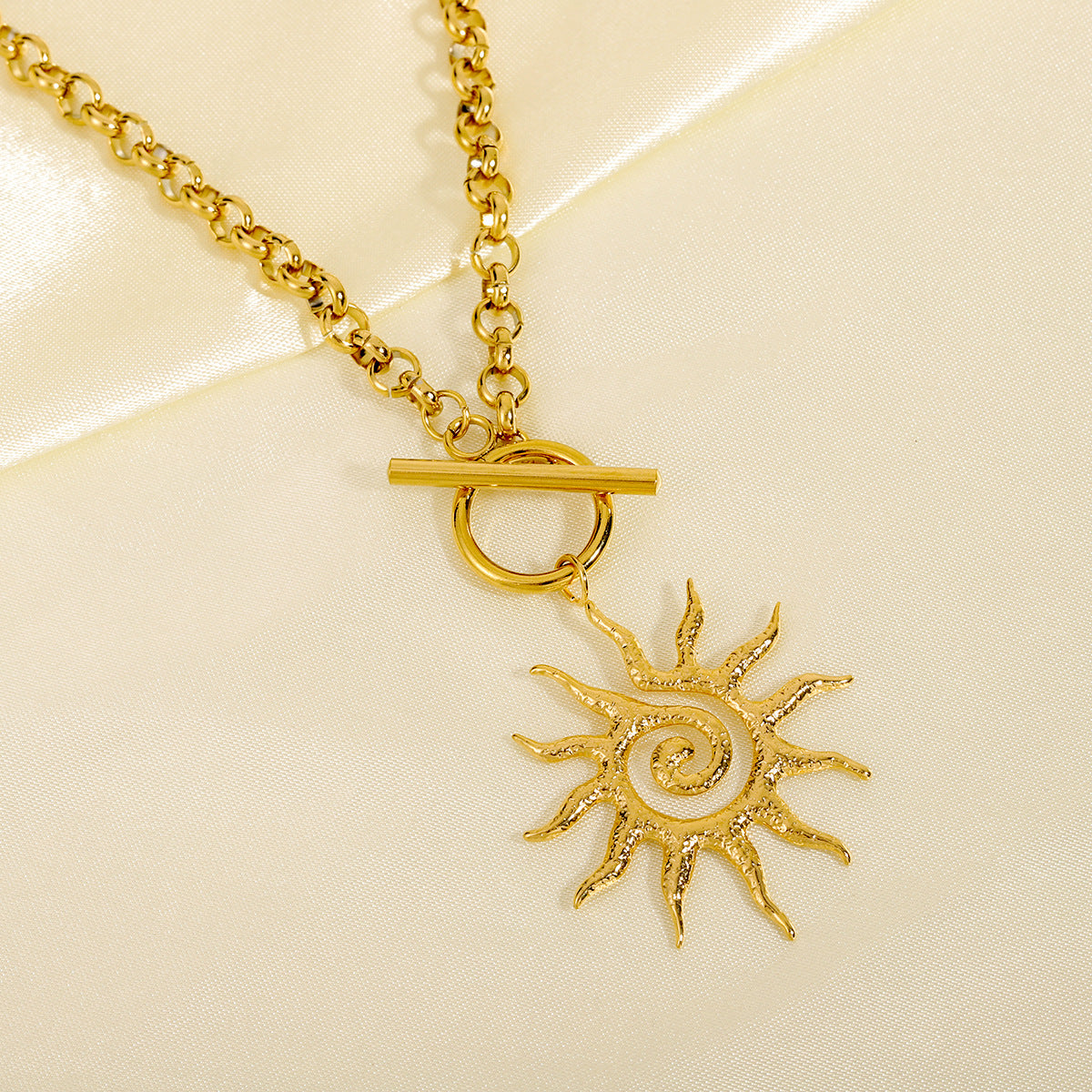 Women's Stainless Steel Rotating Sun Simple Retro Pendants