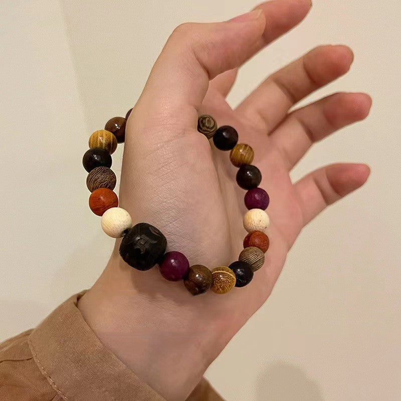 Women's Chinese Style Root Wooden Beaded Retro Bracelets