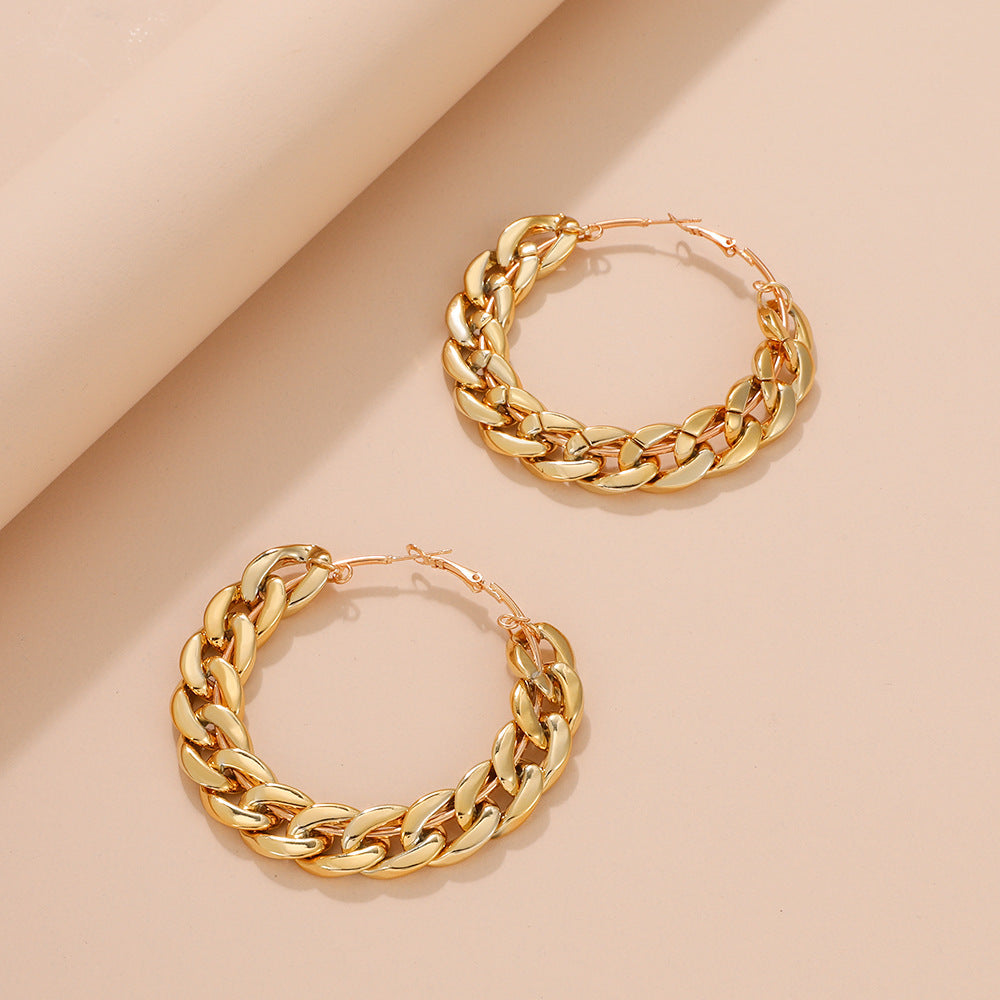 Women's Simple Personality Geometric Round Exaggerated High-grade Earrings