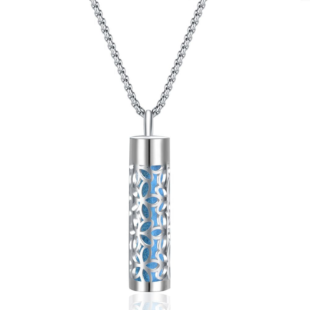 Perfume Bottle Essential Oil Stainless Steel Cylinder Corrugated Couple Pendants