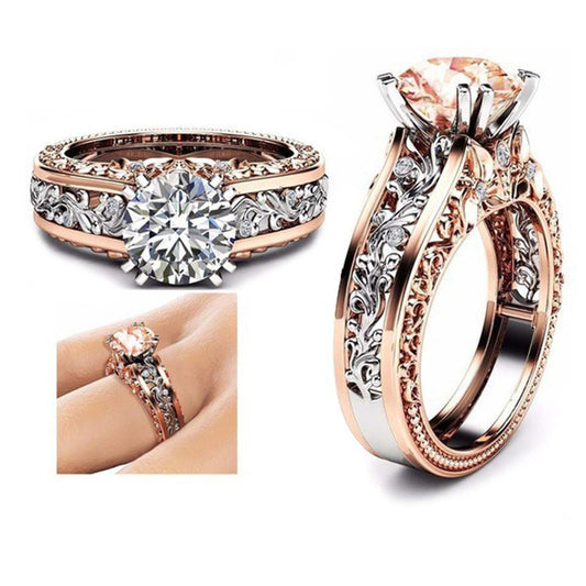 Gold-plated Rose Gold Color Separation Champagne Rings