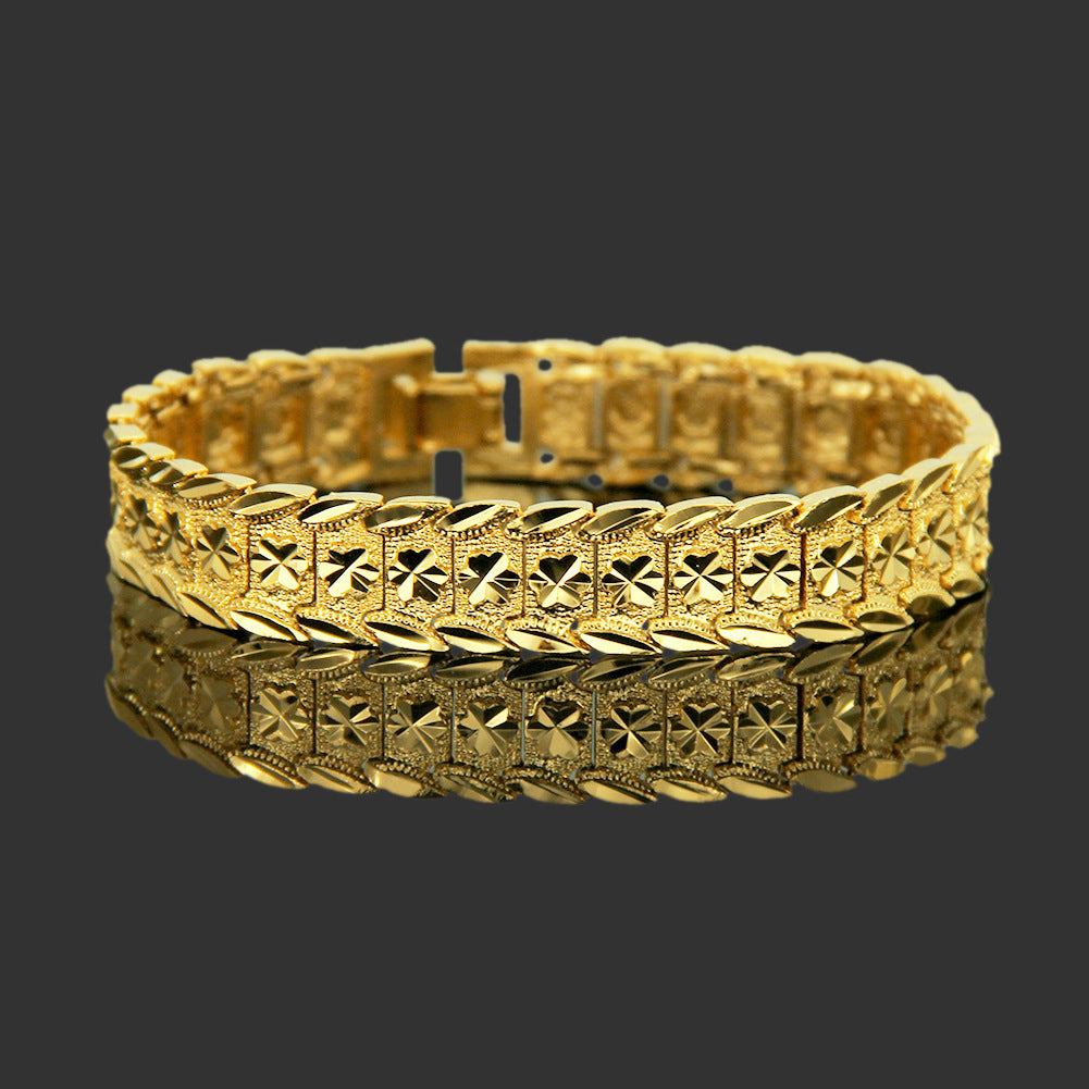 Women's & Men's Alluvial Gold Artificial Special Interest Light Luxury High-grade Wedding Watch Bracelet