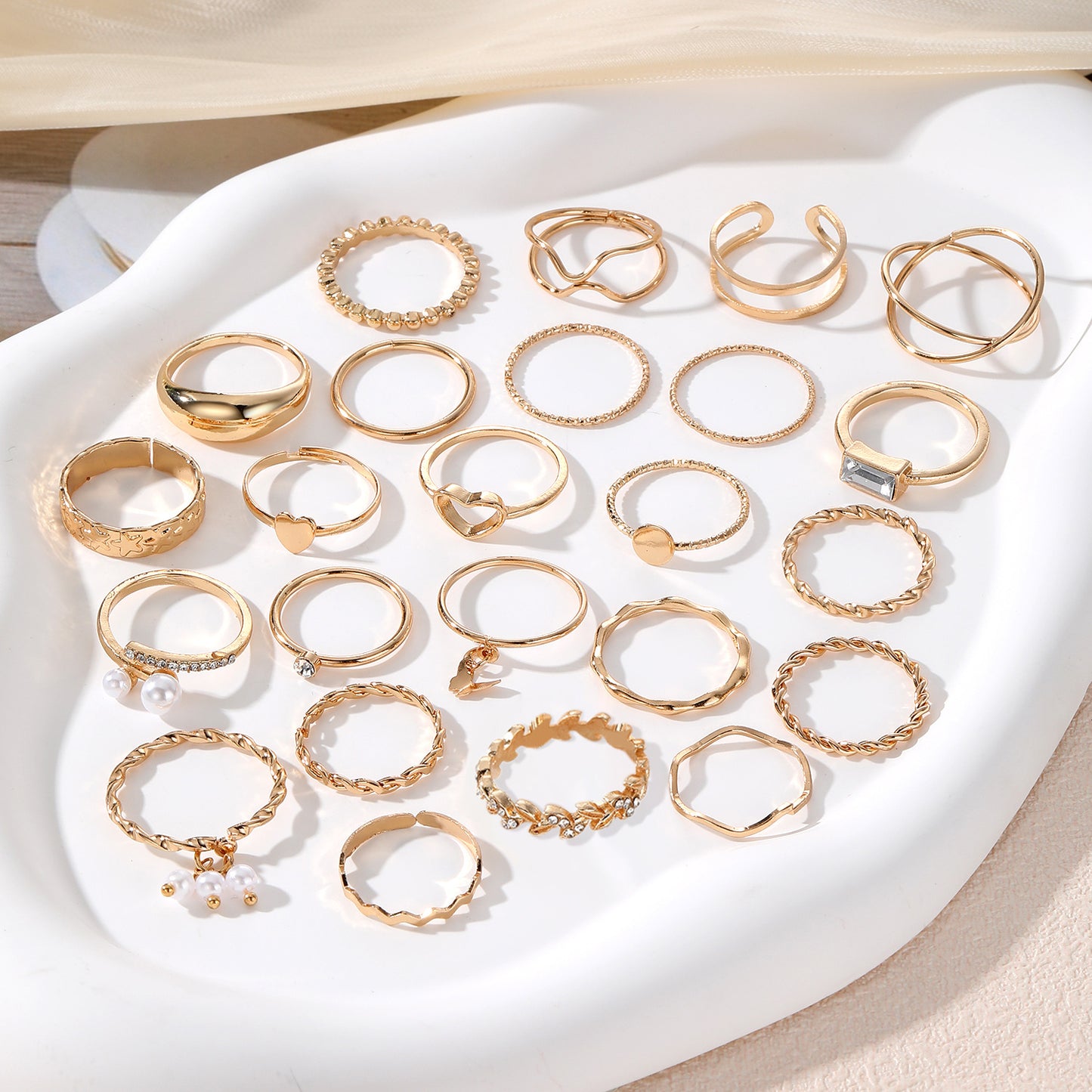 Wheat Twist Pearl Advanced Sense Fashion Ring