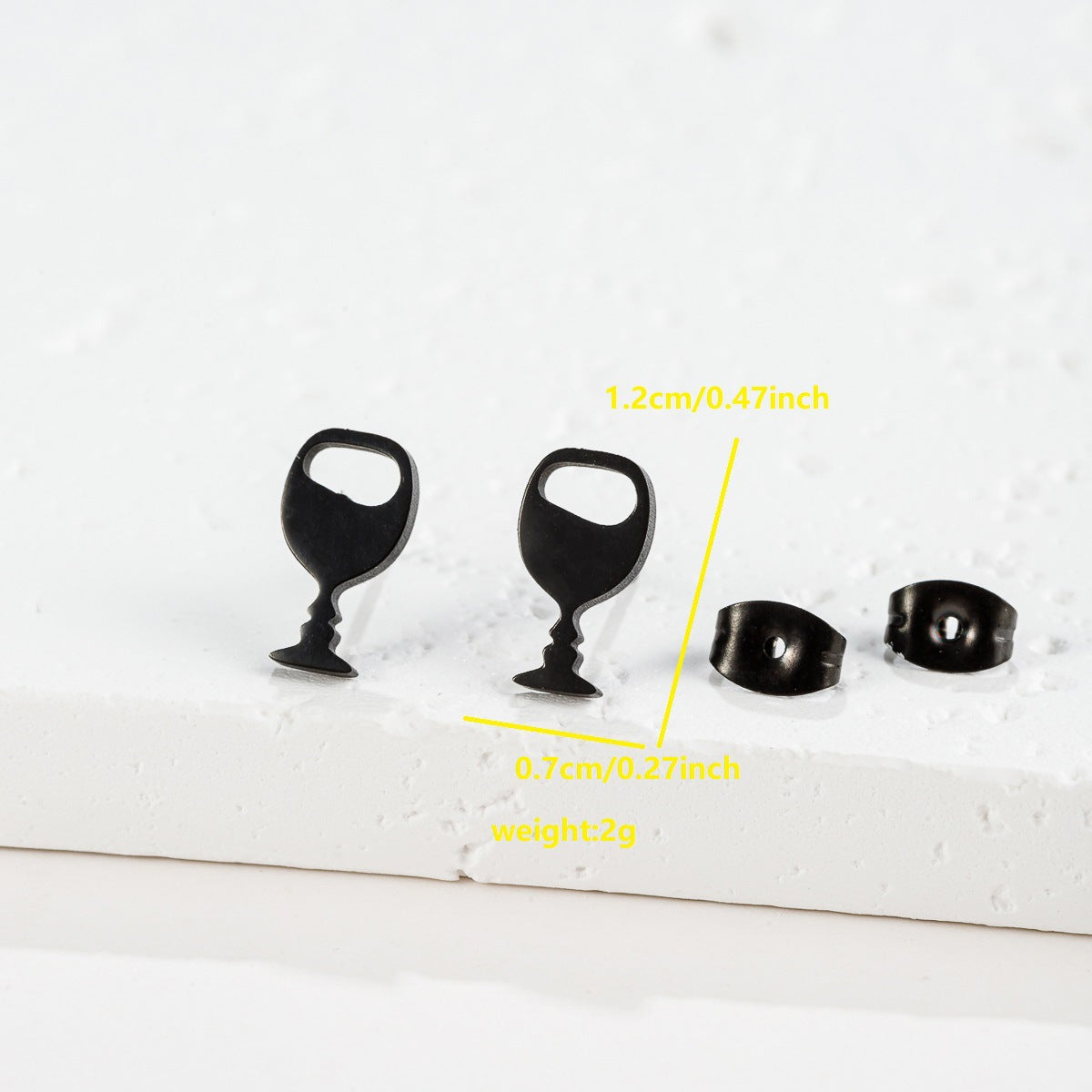 Small Animal Cat Plaid Bird Ear Geometry Stud Earrings