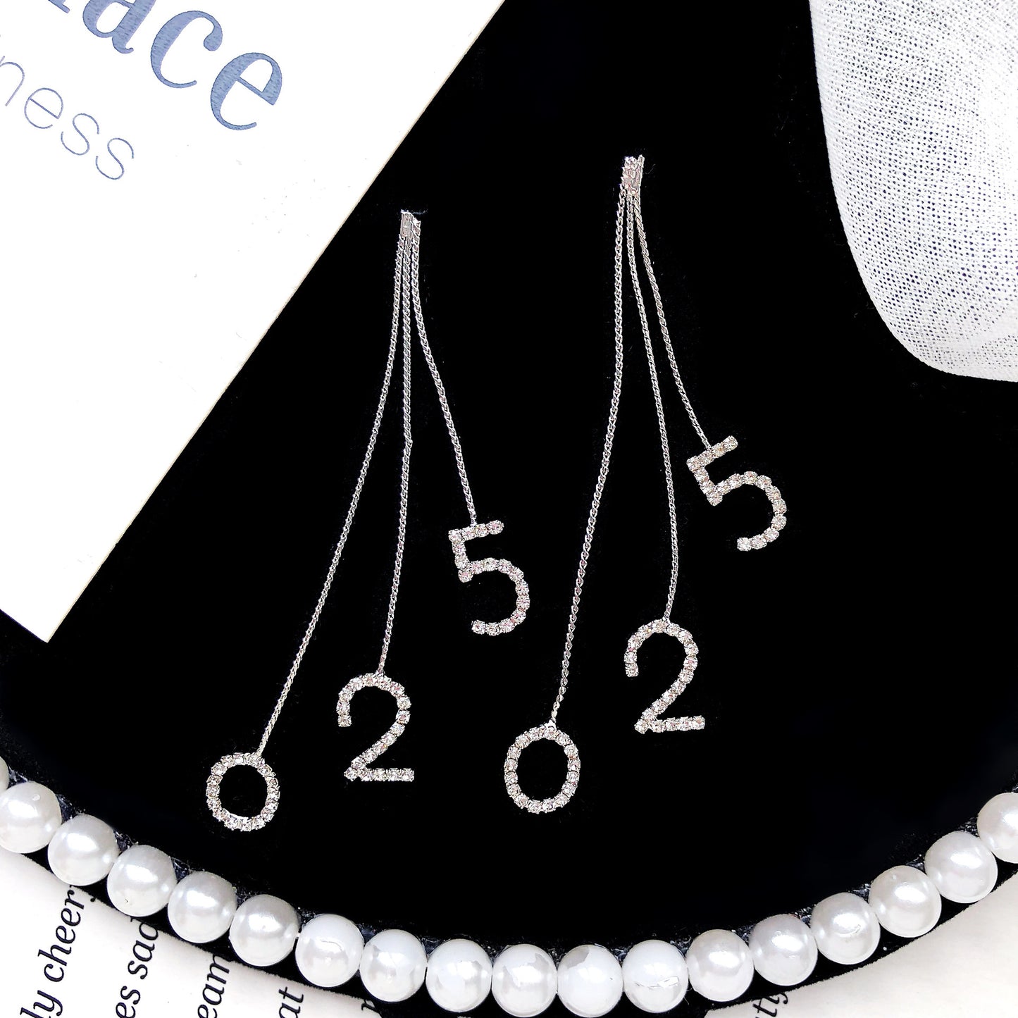 Diamond Butterfly Flower Pearl Graceful Fashionable Long Earrings