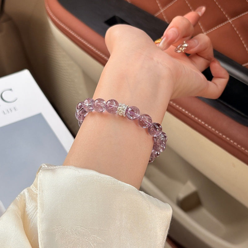 Women's Grape Sparkling Water Natural Purple Asse Crystal Simple Bracelets