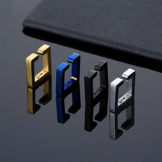 Women's & Men's Titanium Steel Square Clip Stainless Bone Ear Buckle