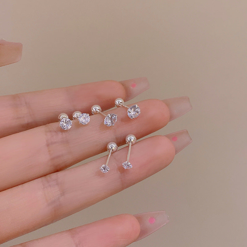 Women's Before Sleep Super Flash Zircon Ear Bone Exquisite Small High Rings